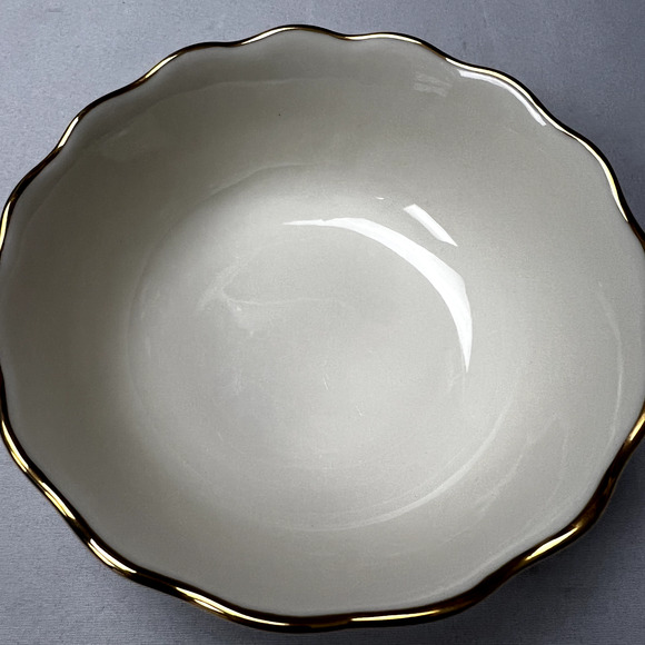 LENOX Bowl Rose‎ Blossom Pattern 24 KT Gold Trim Scallop Edge 6" Wide 2" Tall - Picture 8 of 9